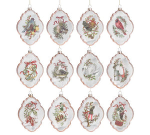 Glass 12 days of Christmas ornament gift set