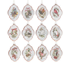 Glass 12 days of Christmas ornament gift set