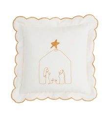 Gold trimmed Nativity Pillow