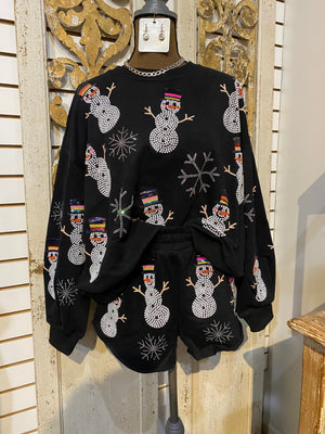 QOS Black Pearl Snowman sweatshirt