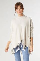 Heavenly- Lux Flow Mock Neck Fringe Sweater