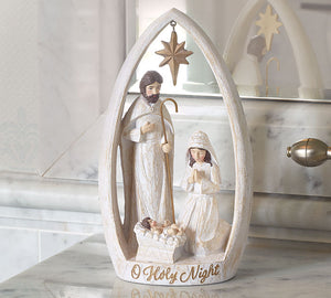 Whitewash resin Nativity sitter