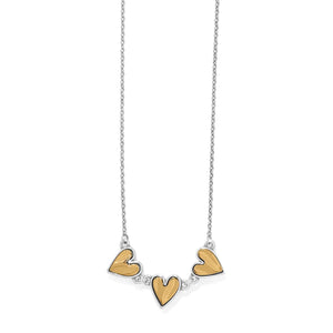 Cascade trio heart necklace