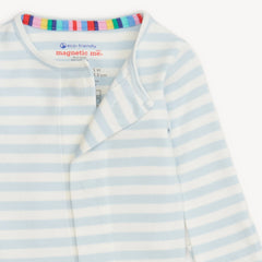 Blue stripe footie