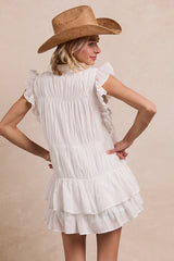 Shirring ruffle sleeve tunic collar
