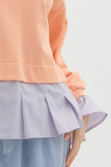 Apricot top with pleated detail