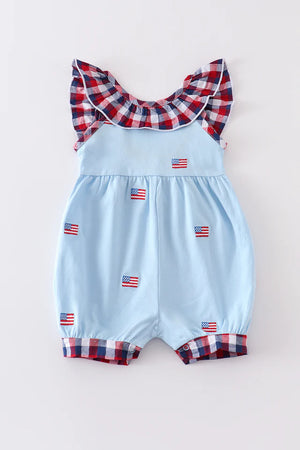 Flag embroidery Girl Romper