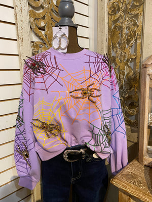 LAVENDAR SPIDER SWEATSHIRT