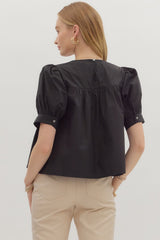 Black pleated top