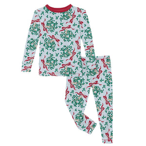 Kickee- LS Mistletoe pajamas