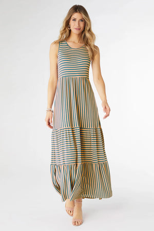 Janie striped tiered dress