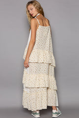 Butter cream Maxi Layered Dress