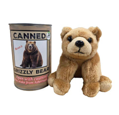 Canned plush animale