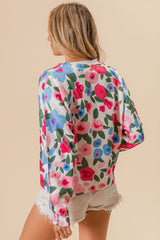 Floral Print Lightweight Sweater