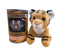 Canned plush animale