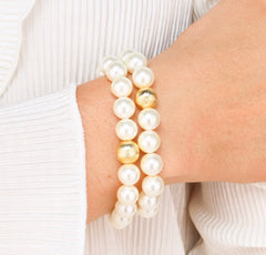 White Pearl Mala Bracelet