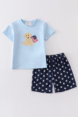 Blue Patriotic puppy set