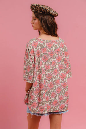Floral leopard top