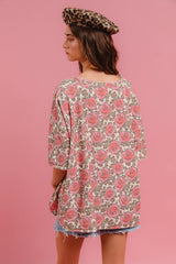 Floral leopard top