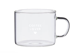 Large glass coffee mug