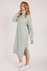 Cozy Oversized Knit Turtleneck Dress