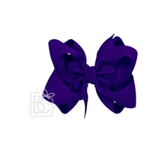 MULTI-LOOP GROSGRAIN BOW ON CLIP: 4.5" Large - 1.5" Ribbon on Alligator Clip