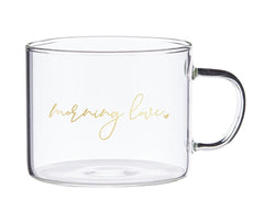 Large glass coffee mug