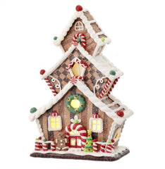 13” Clay cookie dough light up gingerbread house