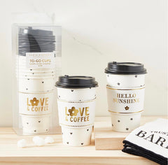 Set of 8 paper coffee cups