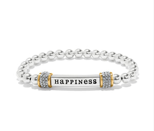 Meridian “Happiness” 2 tone Stretch Bracelet