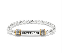 Meridian “Happiness” 2 tone Stretch Bracelet