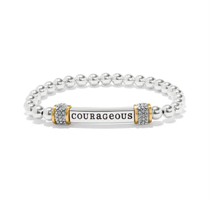 Meridian “Courageous” 2 tone Stretch Bracelet