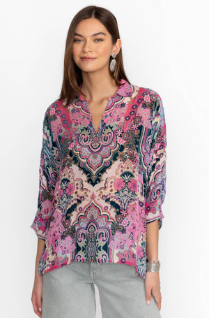 Marlow Burnout Blouse-Paisley Melody