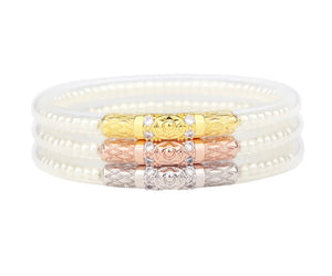 White Pearl Three Queens All Weather Bangles