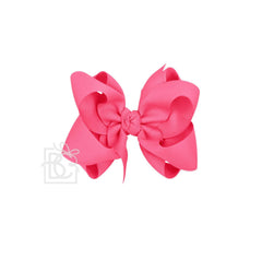 MULTI-LOOP GROSGRAIN BOW ON CLIP: 4.5" Large - 1.5" Ribbon on Alligator Clip