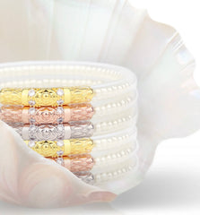 White Pearl Three Queens All Weather Bangles