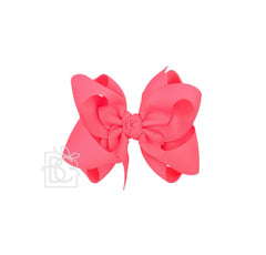 MULTI-LOOP GROSGRAIN BOW ON CLIP: 4.5" Large - 1.5" Ribbon on Alligator Clip