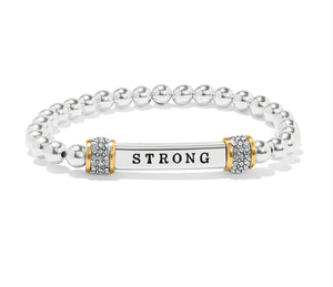 Meridian “Strong” 2 tone Stretch Bracelet