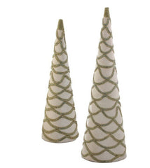 18 & 24” set of 2 Velvet with jewel cone tree