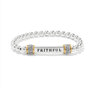 Meridian “Faithful” 2 tone Stretch Bracelet