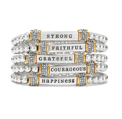 Meridian “Happiness” 2 tone Stretch Bracelet