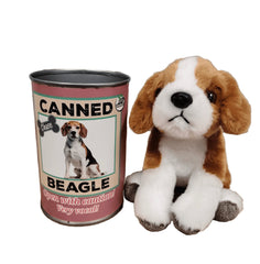 Canned plush animale