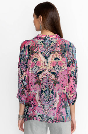 Marlow Burnout Blouse-Paisley Melody