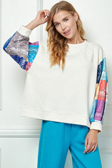 PATCH PRINT TEXTURED TOP