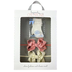 Gift Boxes: Sock w/ Sweet nectar & Antique White Gift Box