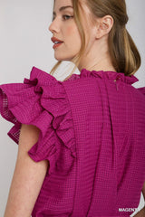 Magenta ruffled dress