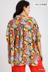 FLORAL OVERSIZED TOP *PLUS SIZE*