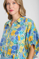 OVERSIZED BLUE FLORAL TOP