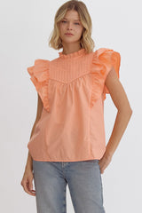 Apricot ruffle top