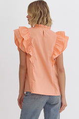 Apricot ruffle top